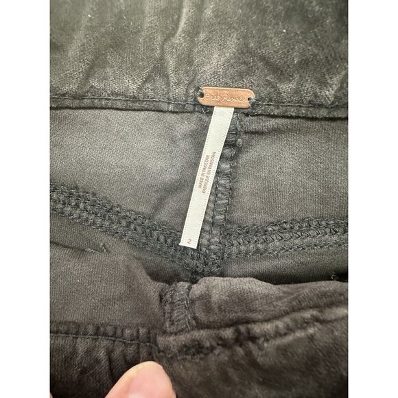 Free People Dark Brown Velvet Pants Sz 2 Women’s High Rise Straight Leg Boho NWT - Picture 4 of 8